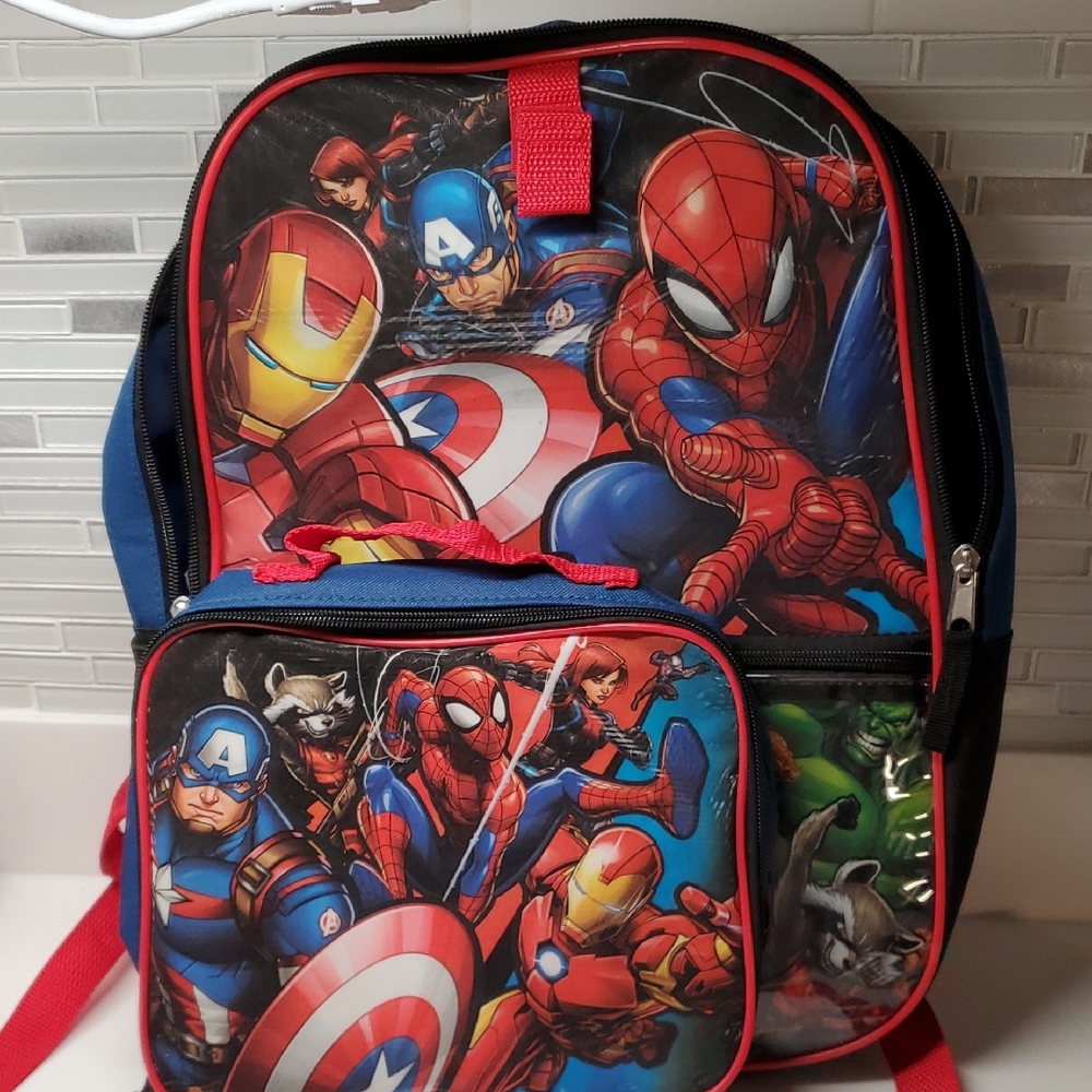 Marvel Superhero Backpack Set - Red, Blue, Black